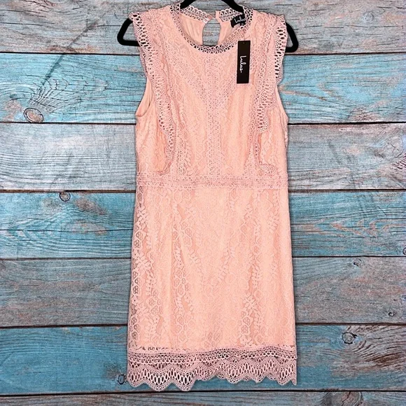 Lulus Sweetheart Blush Pink Lace Dress XL NWT - Picture 3 of 8